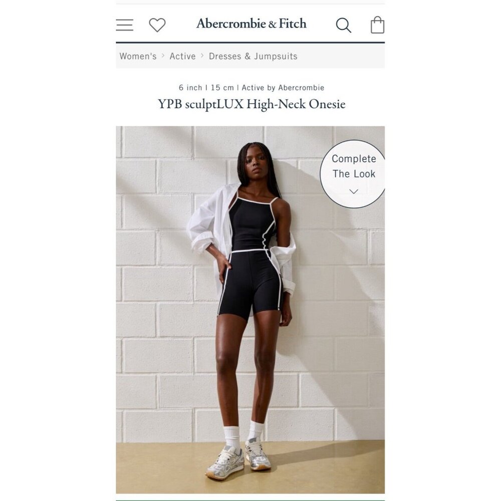 YPB Abercrombie & Fitch YPB sculptLUX High-Neck  One Piece Shorts NWT - Large